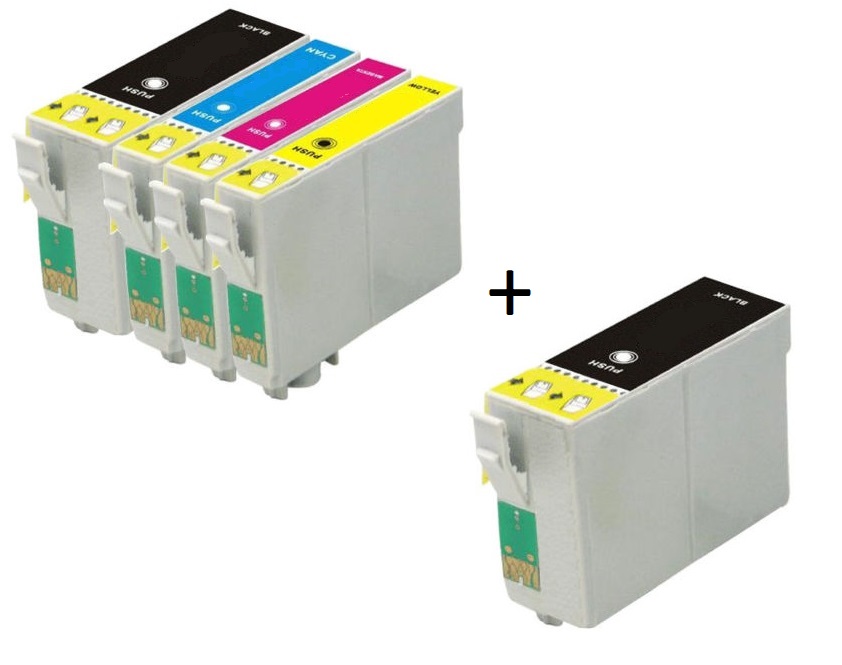 Compatible Epson 34XL High Capacity Ink Cartridges Full Set + EXTRA BLACK - (2 x Black, 1 x Cyan, Magenta, Yellow)
